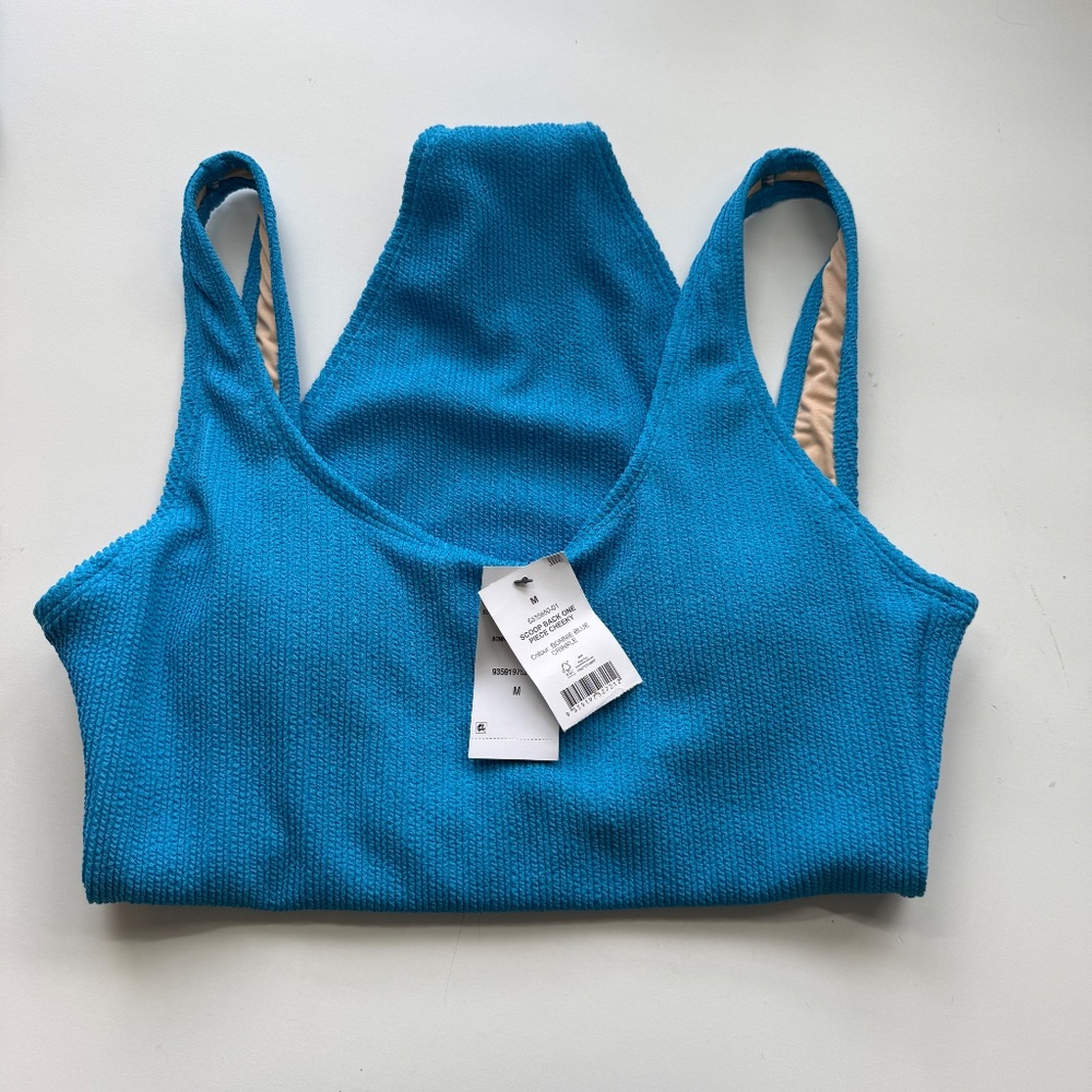 Cotton On Body Womens Low Back Bonnie Blue Crinkle One Piece Swimsuit - Picture 8 of 8